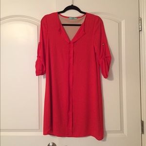 Karie brand! 3/4 Sleeve Red Dress