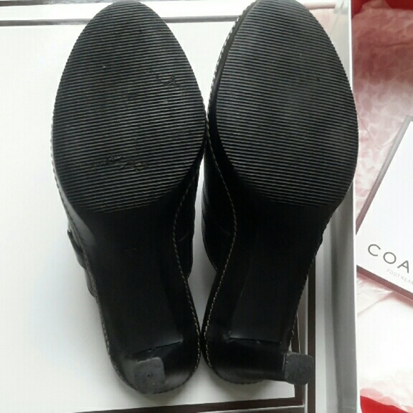 Coach Black Leather Clogs in Box - Picture 4 of 4