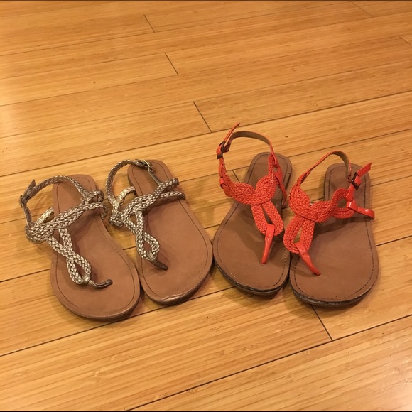 🚫SOLD 🚫Merona Gold Sandals 7/ Orange Sandals 7.5