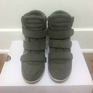 Army green sneaker heels