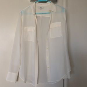 Madewell Cream Silk Shirt XS