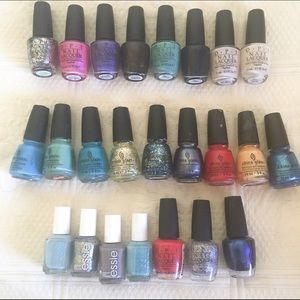 24 bottles of full size nail polish. OPI, Essie