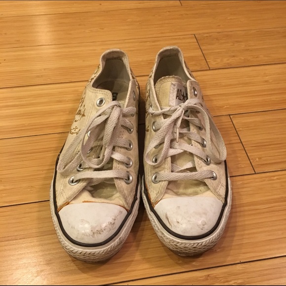 SOLD Chuck Taylor Cream with Gold Detail