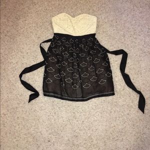 Cream and black dress