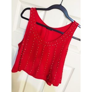 Bombshell red dressy crop