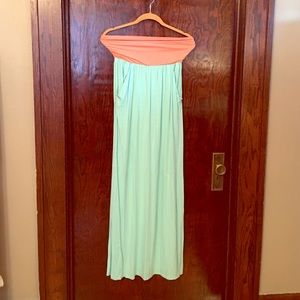 Orange and Mint maxi dress