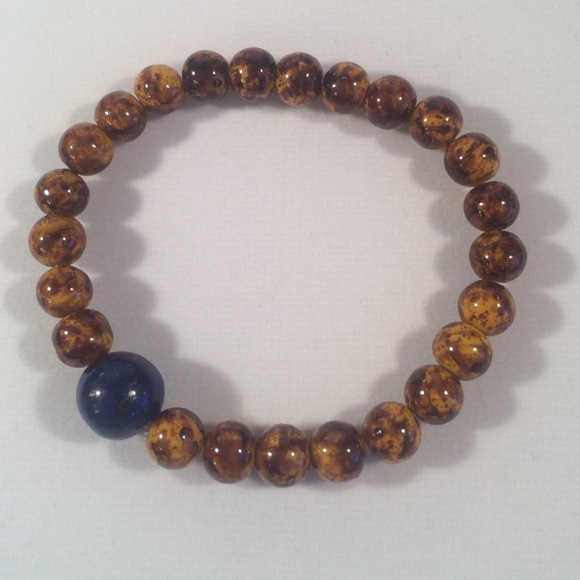 Blue semi-precious stone bracelet