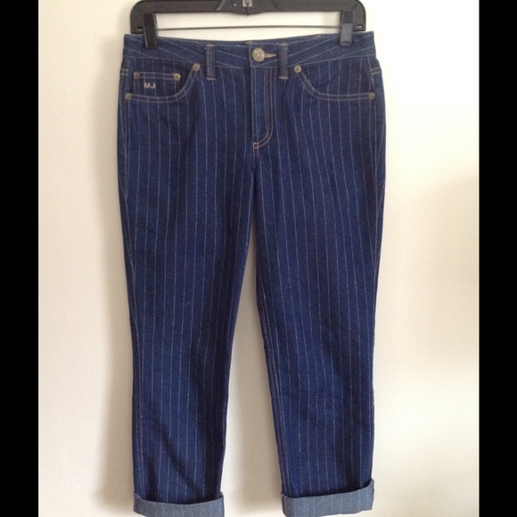 Marc by Marc Jacobs Silver Striped Denim Capris - Picture 1 of 4