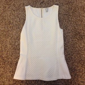J. Crew white peplum top