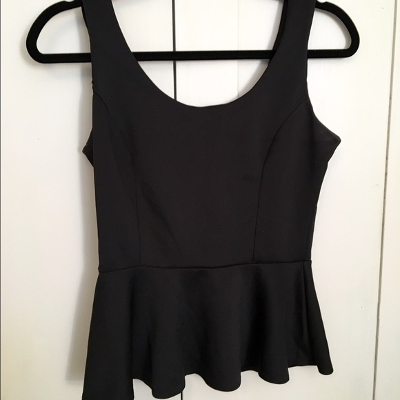 Peplum black tank