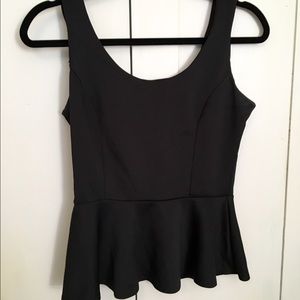 Peplum black tank
