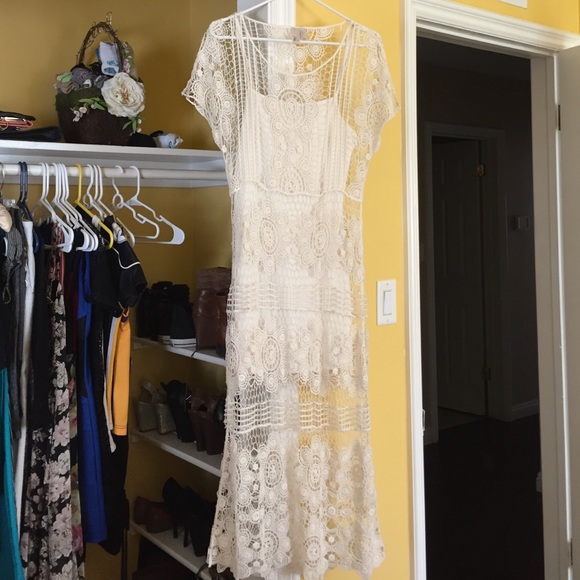 Cream colored lace dress