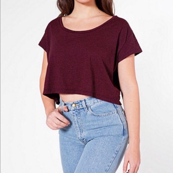American Apparel Tops - Closet Closing Sale AA Burgundy Loose Crop Top
