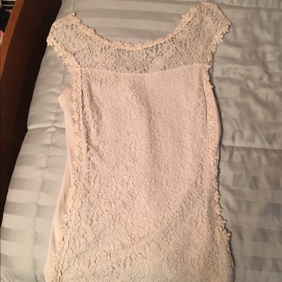 Express tan lace top