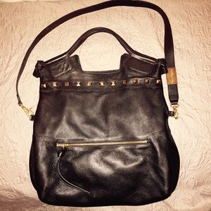 Black leather bag