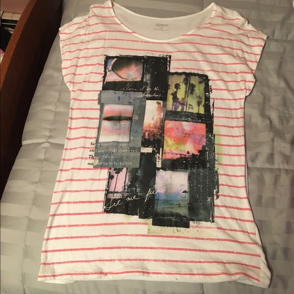 Express striped graphic tee