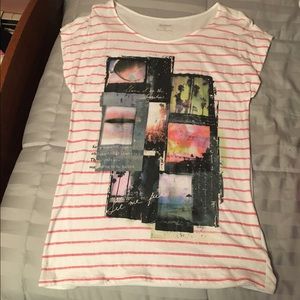 Express striped graphic tee