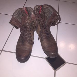 Steve Madden Brown combat boot leather SZ 8.5