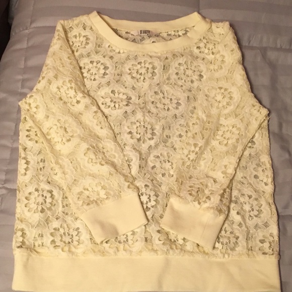 Light yellow BB Dakota lace long sleeve top