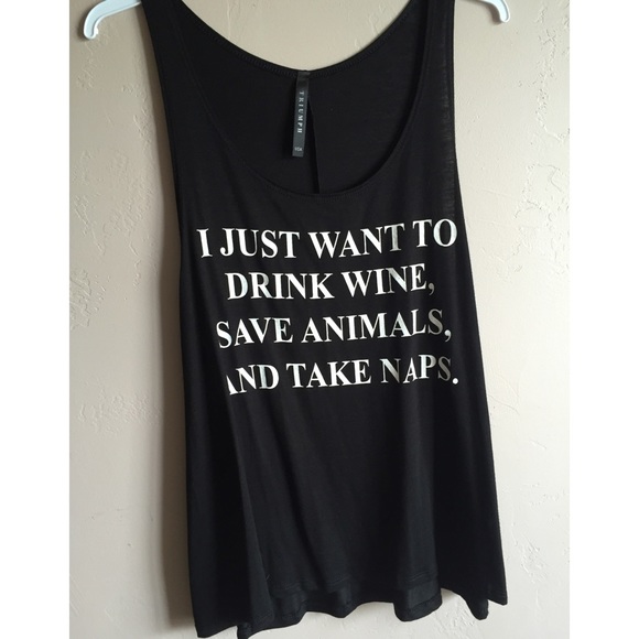 Boutique Tops - • sold out • {HP} Drink Wine, Save Animals