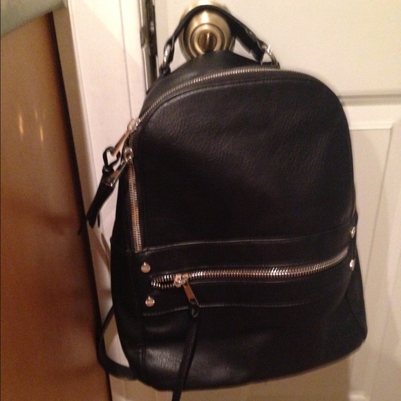Forever 21 black pleather backpack