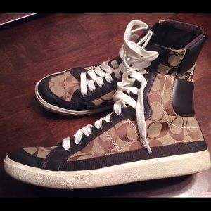 Brown Leather Coach Sneakers