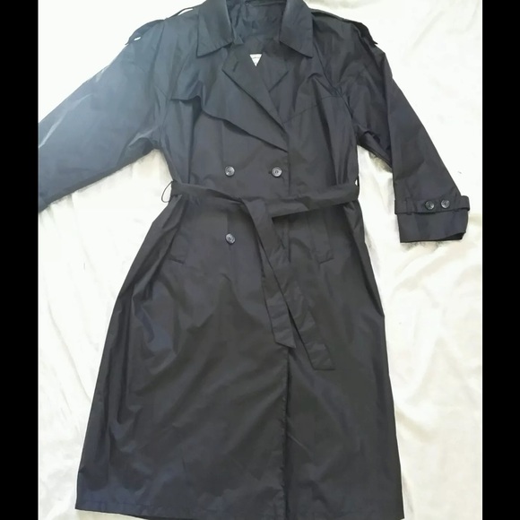 Maggie Lawrence black rain trench coat size 14