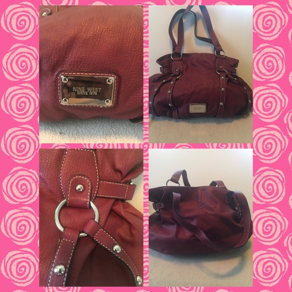 Red silver studded bag. LIKE NEW!