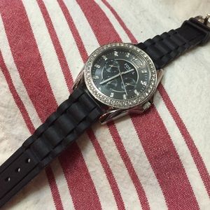 Fossil watch blueblack face embellished/crystals.
