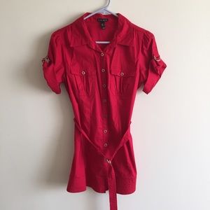 ❌Sold❌ F.A.N.G. Long Red Buttoned Shirt/Dress