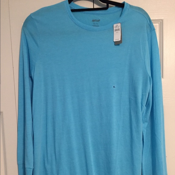 NWT Aerie Bright Blue Soft Long Sleeve Tee Size XL