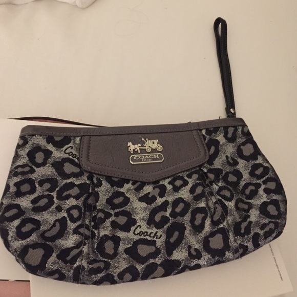 Coach sparkly cheetah print clutch