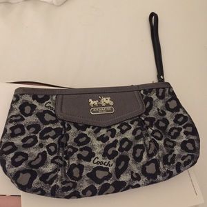 Coach sparkly cheetah print clutch