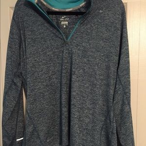 Nike Teal Dri-Fit Quarter Zip Size XL