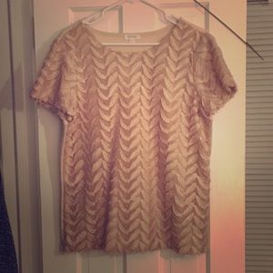 Pink and rose gold texture feather top