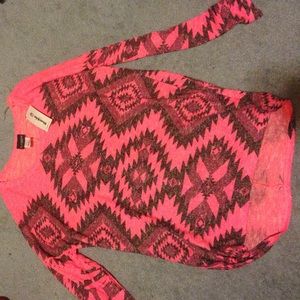 Bright pink and black sweater from Buckle