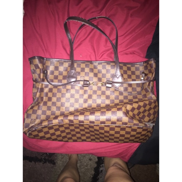 Brown checkered bag