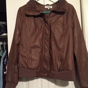 Charlotte Russe brown leather jacket