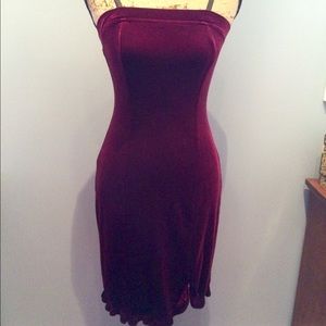 Maroon Velvet Dress