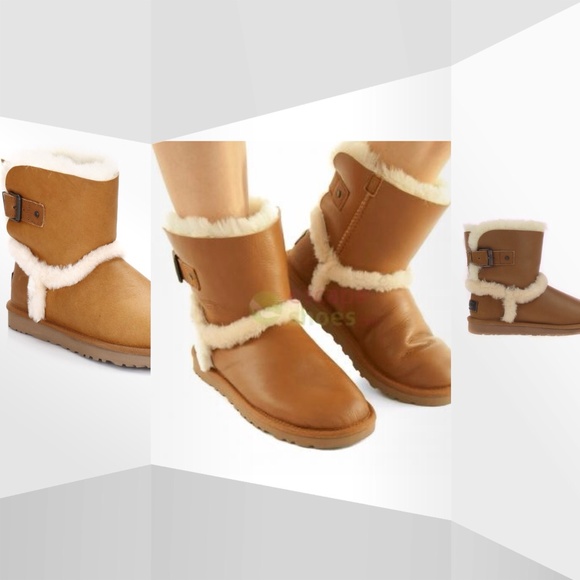 NIB AUTHENTIC UGG LEATHER VINTAGE CHESTNUT BOOT - Picture 2 of 4