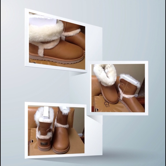 NIB AUTHENTIC UGG LEATHER VINTAGE CHESTNUT BOOT - Picture 3 of 4