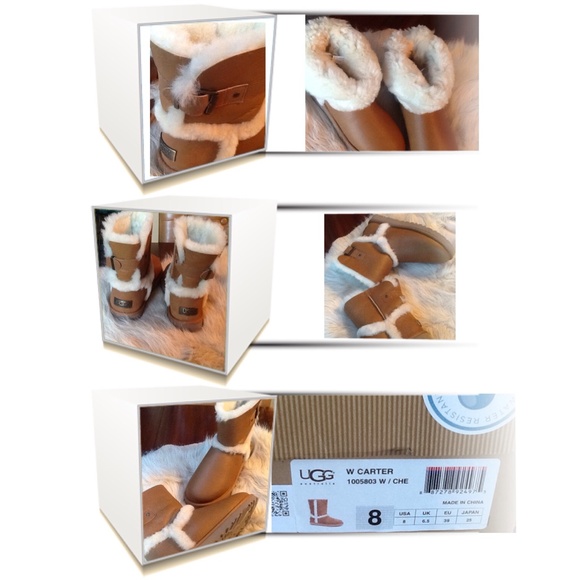 NIB AUTHENTIC UGG LEATHER VINTAGE CHESTNUT BOOT - Picture 4 of 4