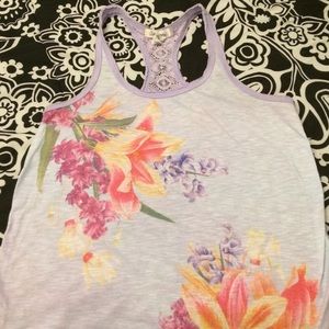 A purple flower tank top