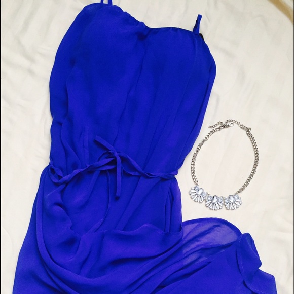 Royal blue high low dress