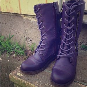 Purple Combat Boots w/ pockets!