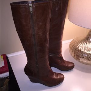 Aldo, knee high boots, brown/burgundy, size 38/8