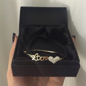 Rue La La "Love" Gold Bangle Bracelet