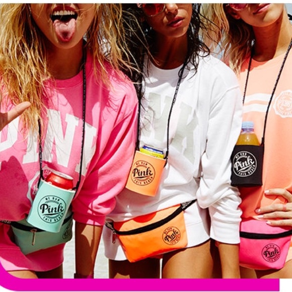 PINK fanny pack + loozie set