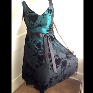 NWT R&M Richards Cocktail Dress Teal Ombré Floral
