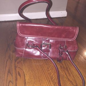 Cranberry Red leather bag
